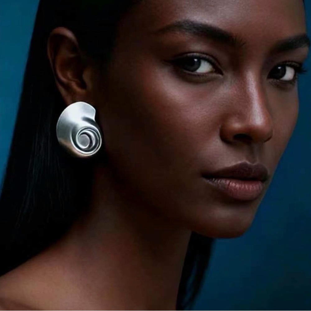 Sculptural Spiral Silver-Tone Stud Earrings - Women's Jewelry